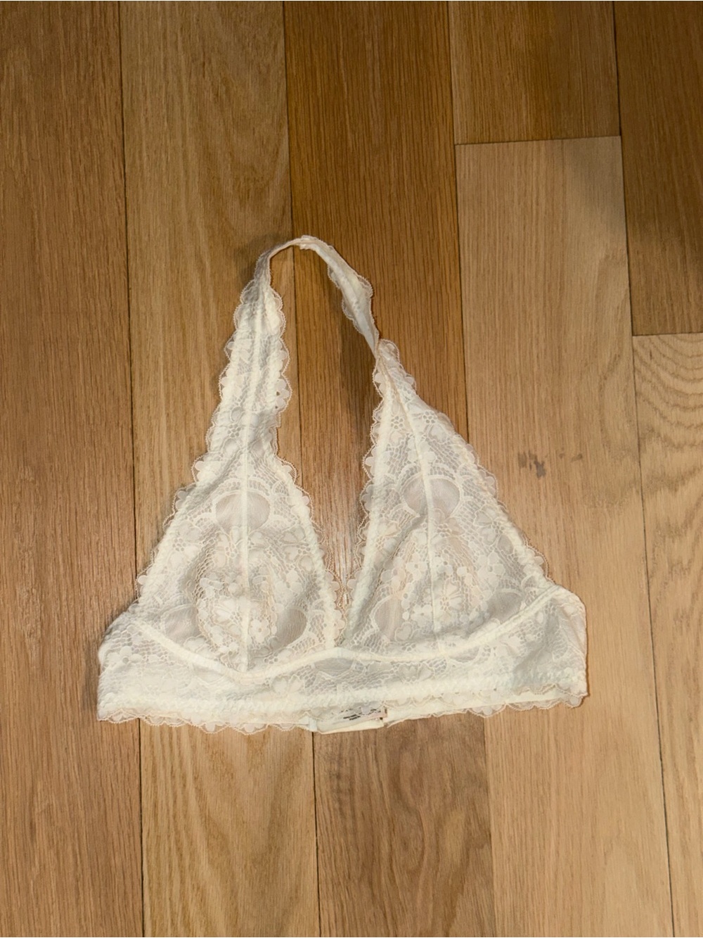 Free People Lace Halter Bralette in Ivory Size Large